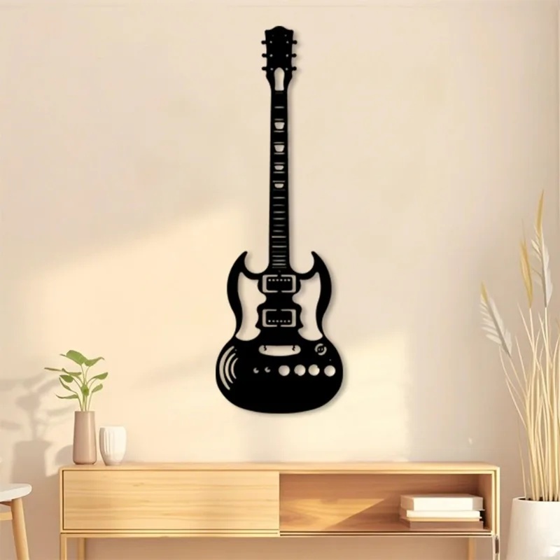 Patung Gitar Logam 3D untuk De - Home Bar Lounge ulasan dan harga